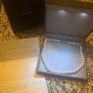 Angara AAA 9–10mm Pearl Necklace 14K Gold – New